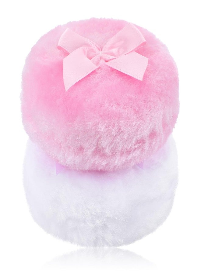 WJIAAA 2Pcs Large Fluffy Powder Puff, 3.5 Inch Soft Body Powder Puff Washable Reusable Round Powder Loose Puff for Kid Adult - Image 1